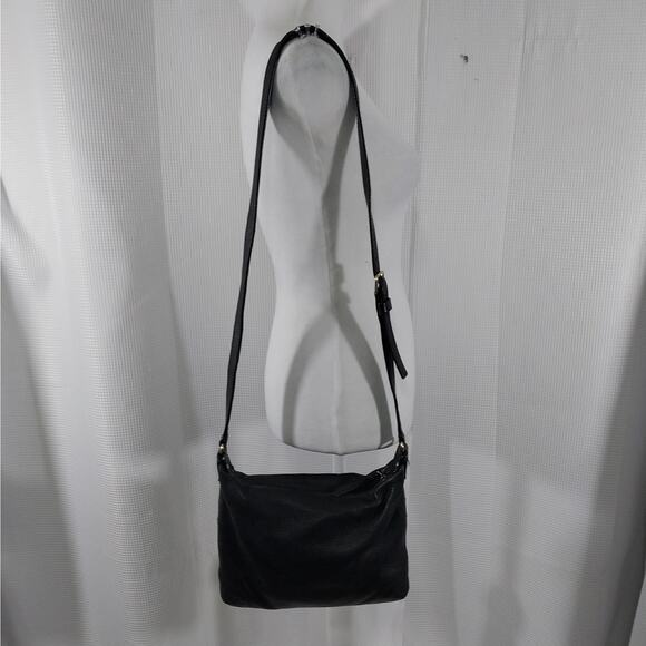 KATE SPADE! BLACK PEBBLED GENUINE LEATHER LOGO FRONT CROSSBODY, SHOULDER BAG! - Picture 5 of 13